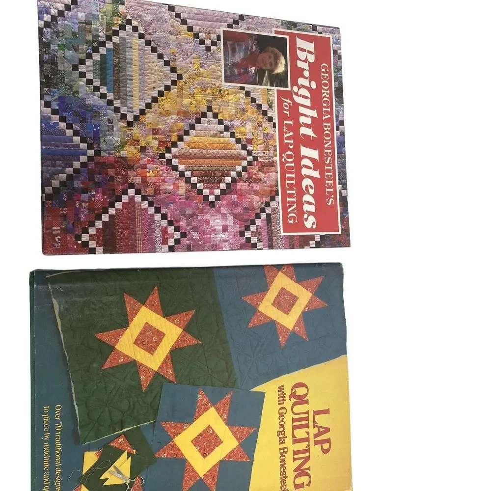 Lot of 5 Quilting Books Lap Quilts Bright Ideas‎ Applique Machine Quilting Book
